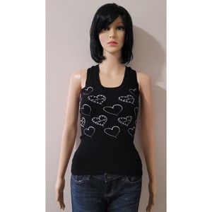 Womens Bebe Size Medium Black Sleeveless Racerback Tanktop
